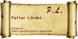 Paller Lóránt névjegykártya
